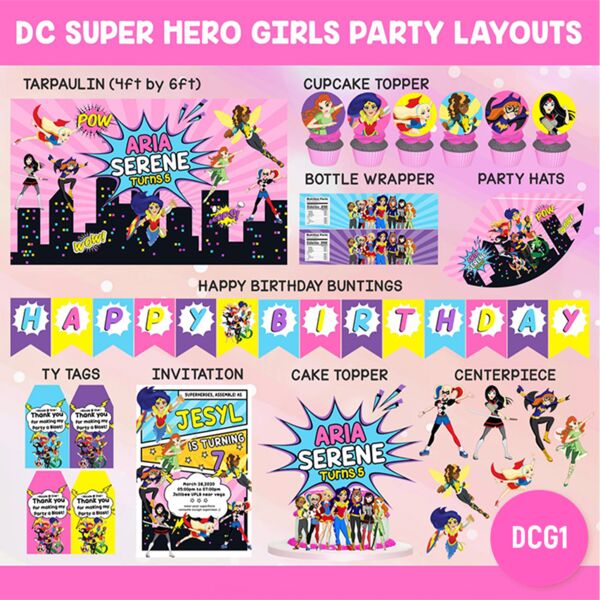 DC Super Hero Girls Party Layouts Thumbnail