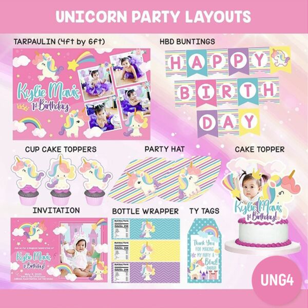 Unicorn Party Layouts Thumbnail