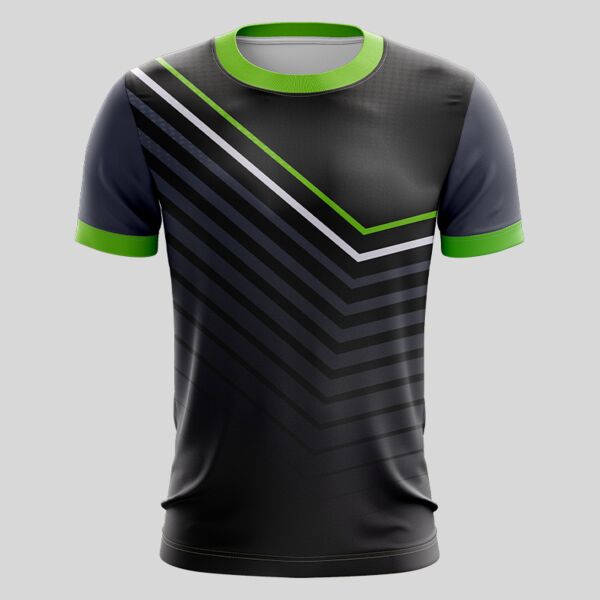 Green Linear Full Print Roundneck Shirt Thumbnail