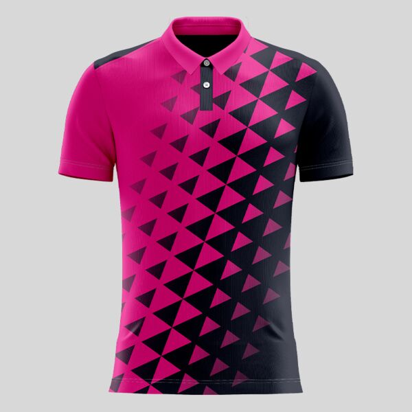 Pink Esport Pattern Full Print Polo Shirt Thumbnail