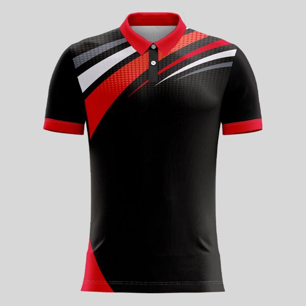 Red Esport Pattern Full Print Polo Shirt Thumbnail