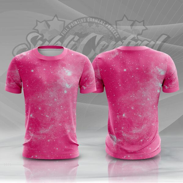 Pink Galaxy Full Print Roundneck Shirt Thumbnail