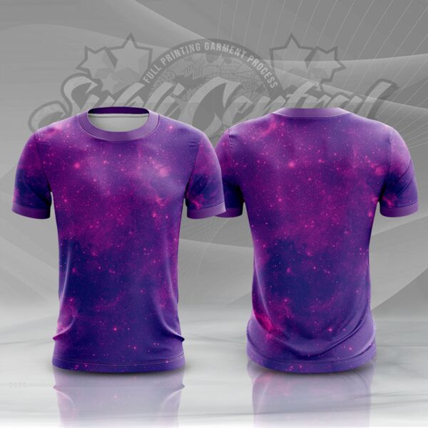 Violet Galaxy Full Print Roundneck Shirt Thumbnail