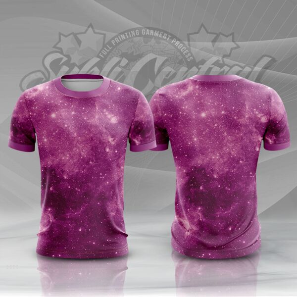 Purple Galaxy Full Print Roundneck Shirt Thumbnail