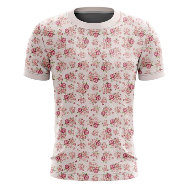 Pink Floral Full Print Roundneck Shirt Thumbnail