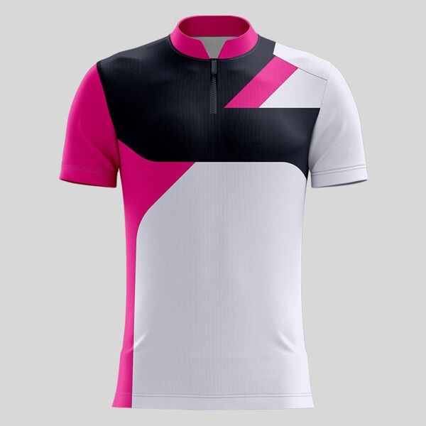 Pink Esport Pattern Full Print Chinese Collar Shirt Thumbnail