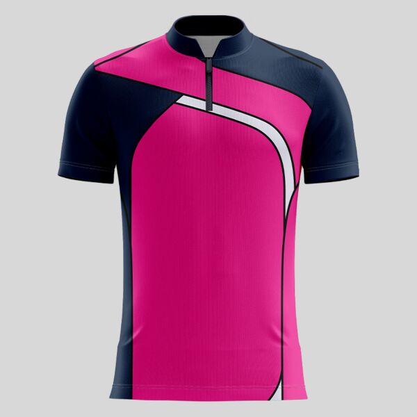 Pink Esport Pattern Full Print Chinese Collar Shirt Thumbnail