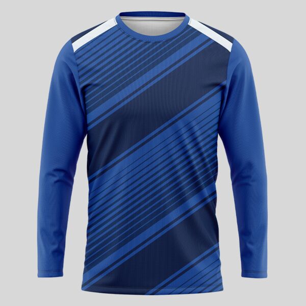 Blue Linear Pattern Full Print Long Sleeve Shirt Thumbnail