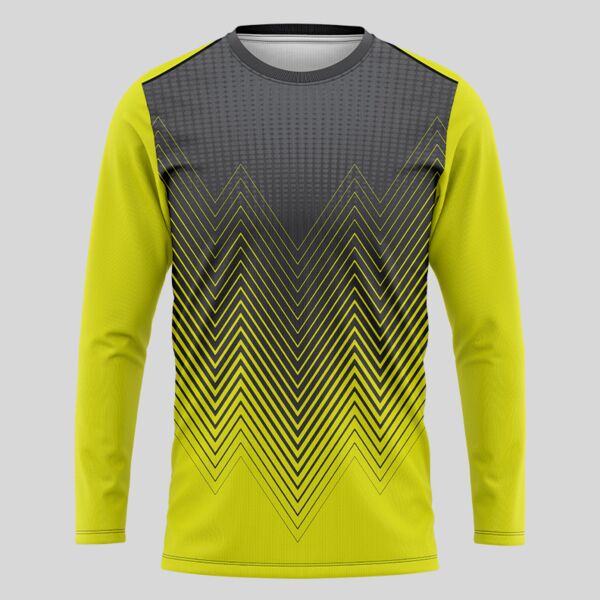 Yellow Linear Pattern Full Print Long Sleeve Shirt Thumbnail