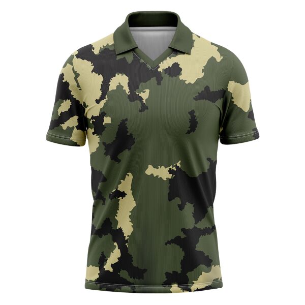 Camouflage Full Print Polo V-neck Shirt Thumbnail
