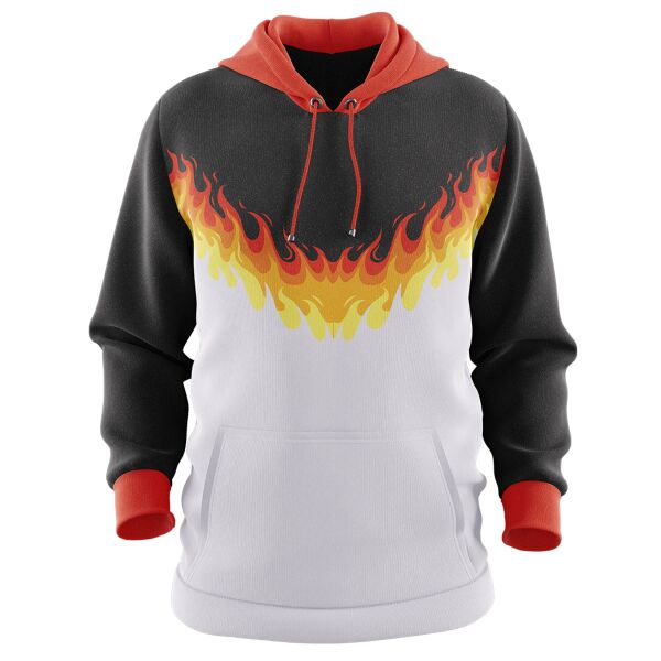 Orange Fire Design Full Print Hoodie Jacket Thumbnail