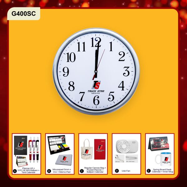9" Silver Clock Thumbnail