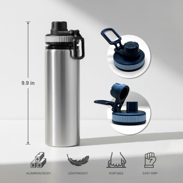 28oz Aluminum Water Bottle Silver Body Thumbnail