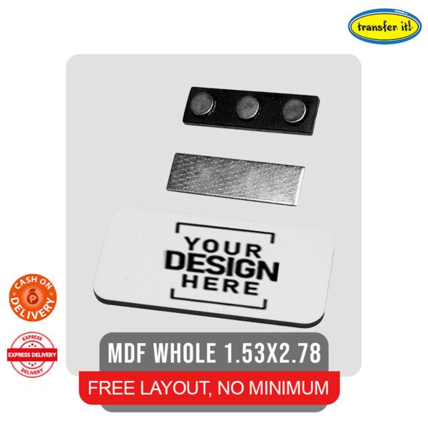 MDF Name Tag Whole 1.53" x 2.78" Thumbnail