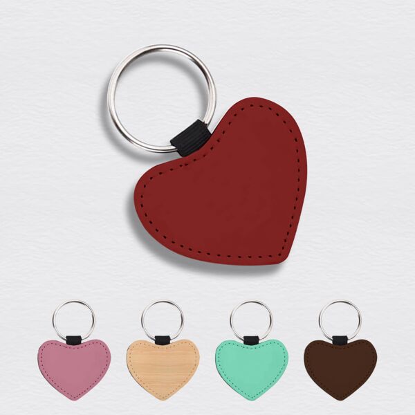 Leather Heart Keychain Thumbnail
