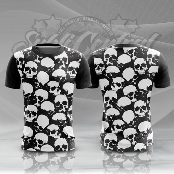 Skull Design Full Print Sublimation Roundneck Shirt Thumbnail