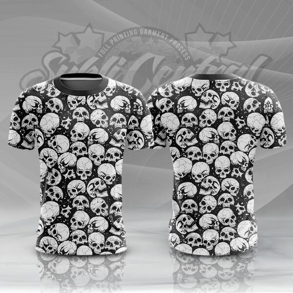 Skull Design Full Print Sublimation Roundneck Shirt Thumbnail