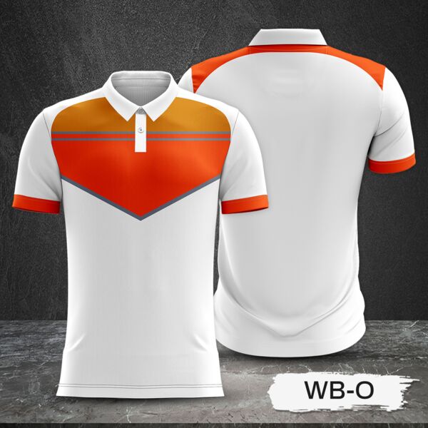 Tricolor Combination with White Body Design Full Sublimation Polo Shirt Thumbnail