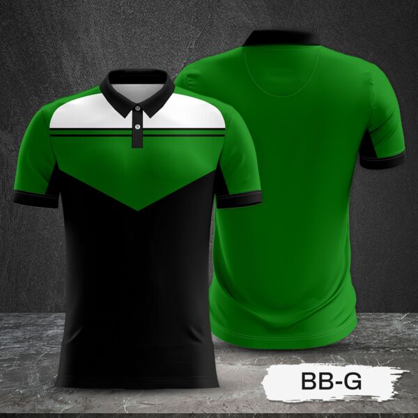 Tricolor Combination with White Top and Black Body Design Full Sublimation Polo Shirt Thumbnail