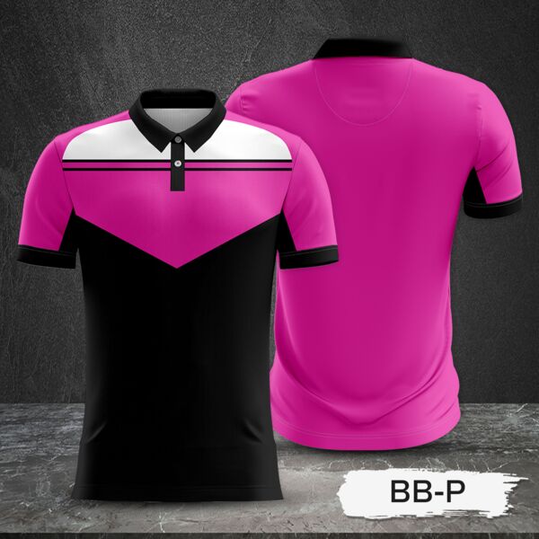 Tricolor Combination with White Top and Black Body Design Full Sublimation Polo Shirt Thumbnail