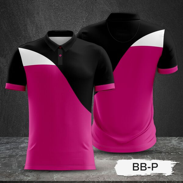 2 Color Combination with Black Top and Colored Body Full Sublimation Polo Shirt Thumbnail