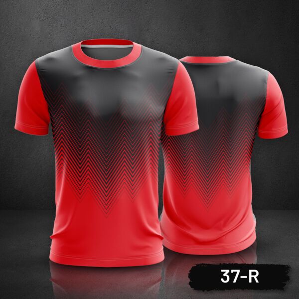 Geometric Zigzag Line Design Roundneck Full Print Sublimation Shirt Thumbnail