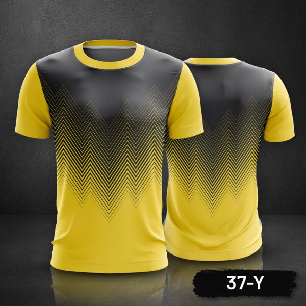 Geometric Zigzag Line Design Roundneck Full Print Sublimation Shirt Thumbnail