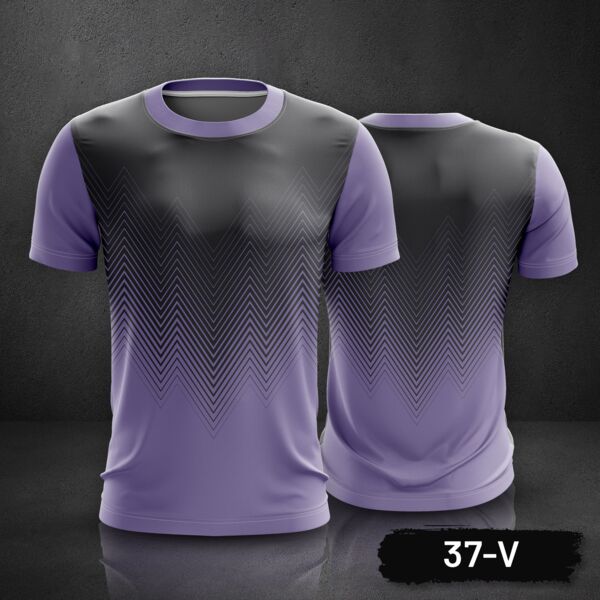 Geometric Zigzag Line Design Roundneck Full Print Sublimation Shirt Thumbnail