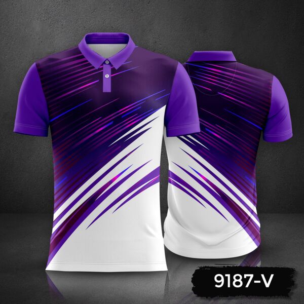 Linear Design Polo Shirt Full Print Sublimation Thumbnail