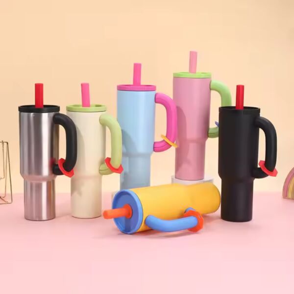 1200ml Stainless Steel Travel Vacuum Insulated Tumbler With Lid Straw Handle Thumbnail