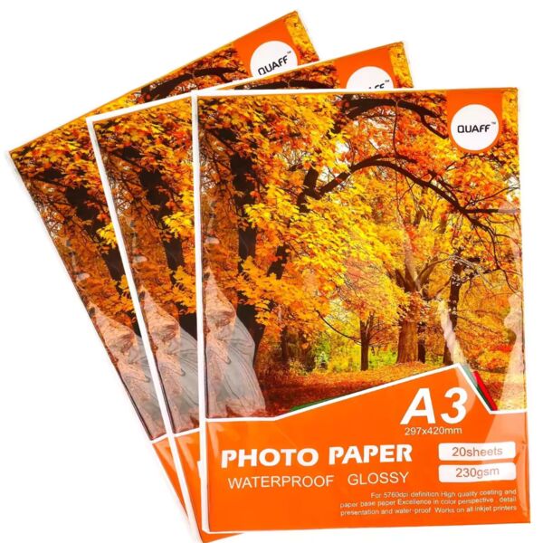 Quaff Photo Paper Waterproof Glossy 230gsm A3 (20's) Thumbnail