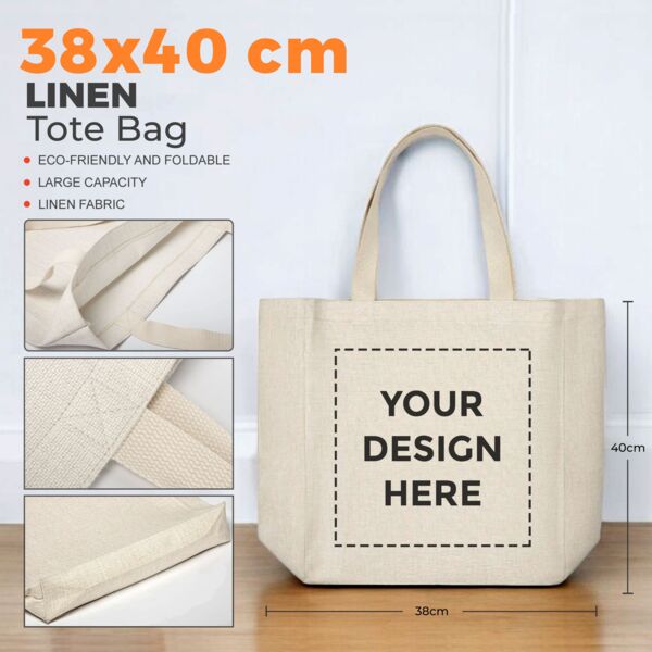 Copy of Linen Tote Bag (38x40 cm) Thumbnail