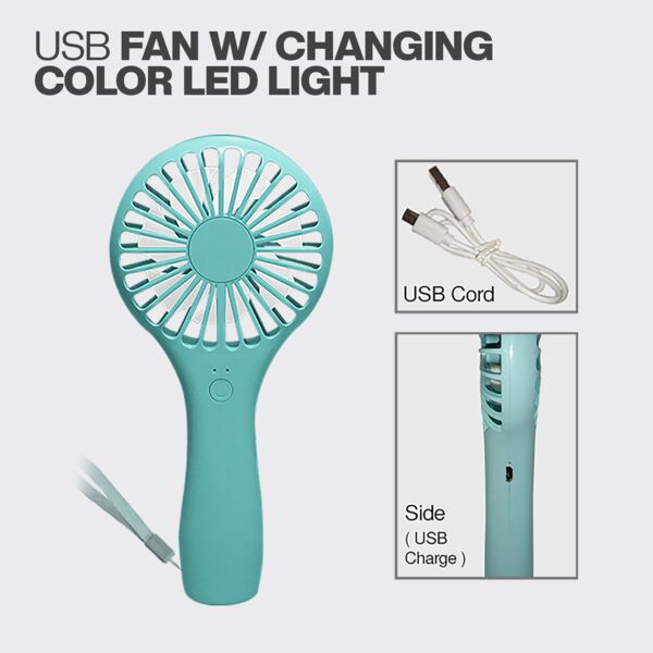 USB Fan with Changing Color LED Light Thumbnail