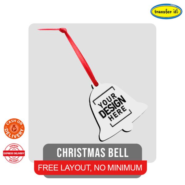 Wooden 2 Side Print Christmas Bell Thumbnail