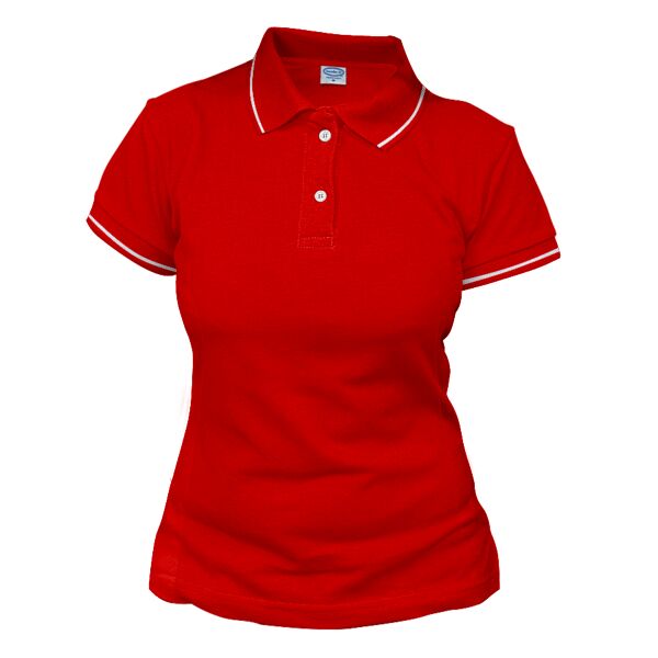 2 Tone Colored Stripe Polo Shirt (Ladies) Thumbnail